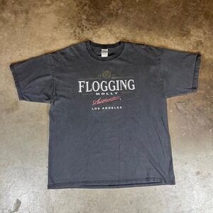 Vintage 1997 Flogging Molly black band tee Size men's XL